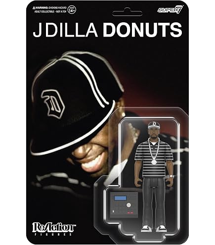 DJ機材 HUF DILLA DONUTS AS ADAPTATOR Super7 J Dilla Reaction Figures Wave 02 - J Dilla (Donuts) Action